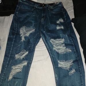 Fashion Nova distressed dark jeans